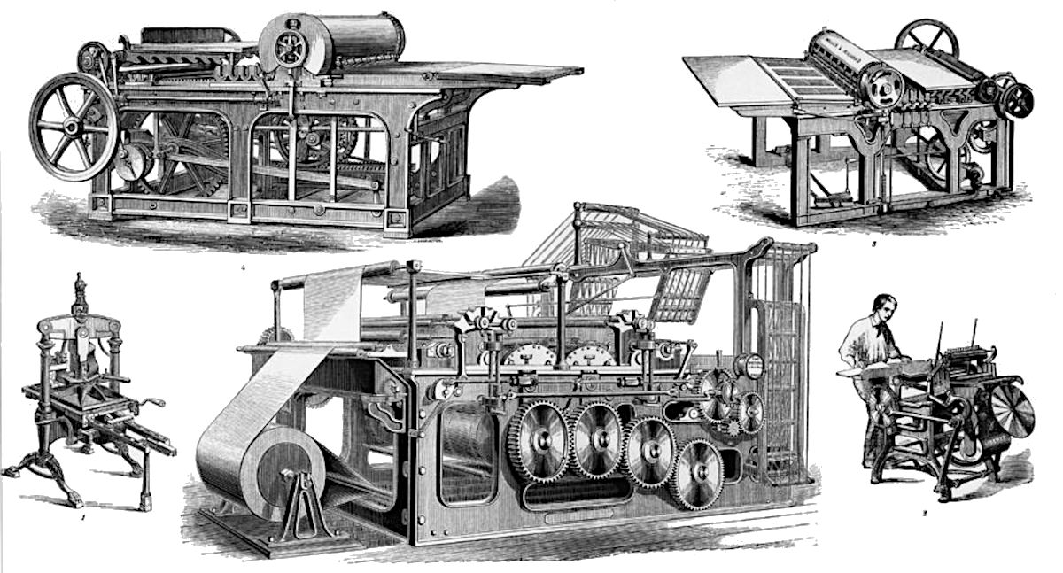 Printing presses, 19th or 20th century.