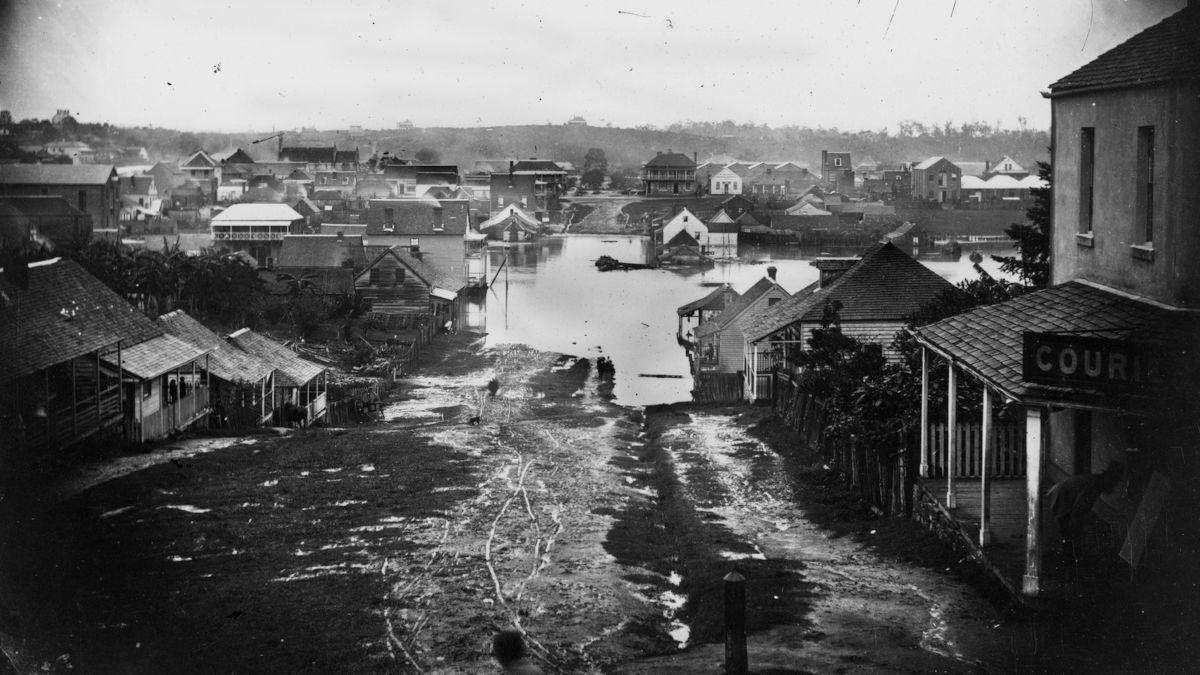 Charlotte Street during the flood of March 1864.