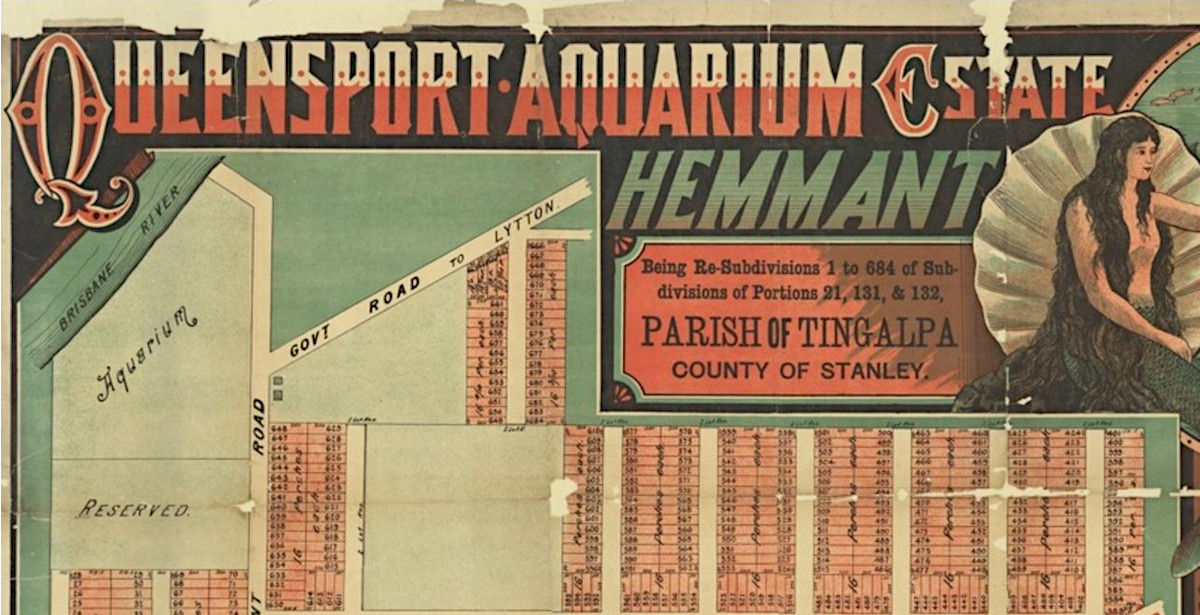 Real Estate ad showing the neighbouring Aquarium Estate in 1889.