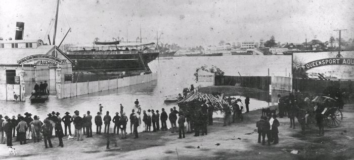 The Queensport Aquarium wharf, 1887. 