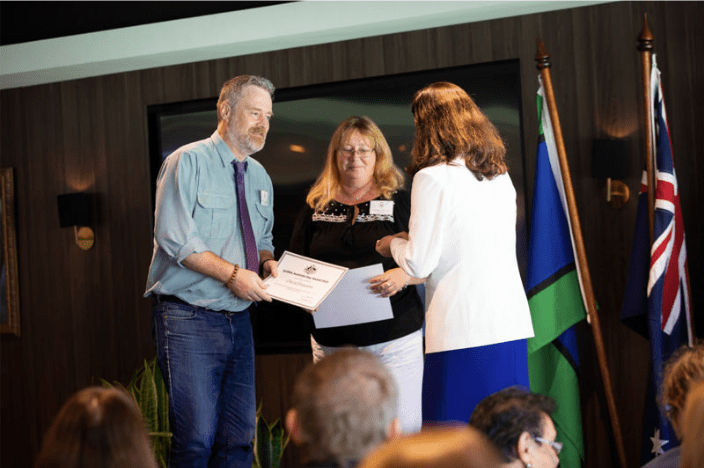 Tracey and I receiving the Griffith Australia Day Awards. 