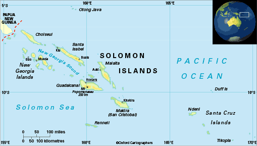 Map of Solomon Islands.