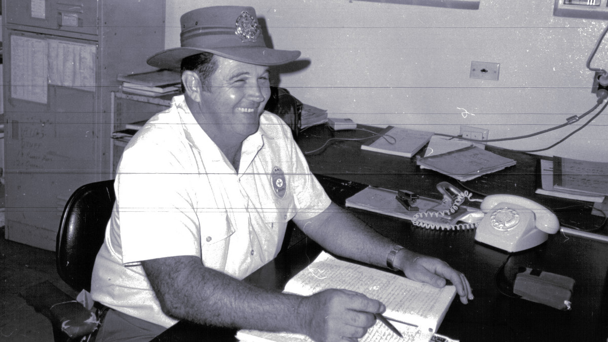 John at work, 1980s. (BRGHS)