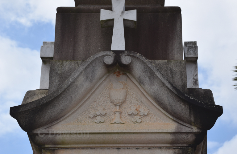 Chalice symbol on headstone